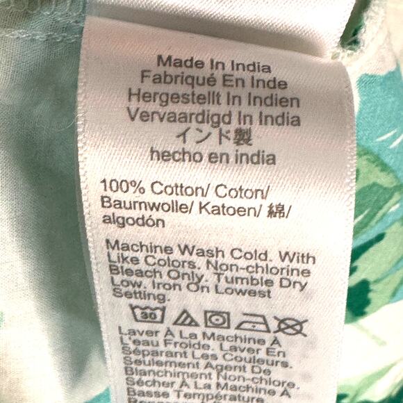 J. CREW 100% Cotton Button Down Shirt Sz M Tropical Print Palm Leaf Beach Resort - Picture 8 of 11